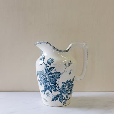 turn of the century French Gien transferware pitcher