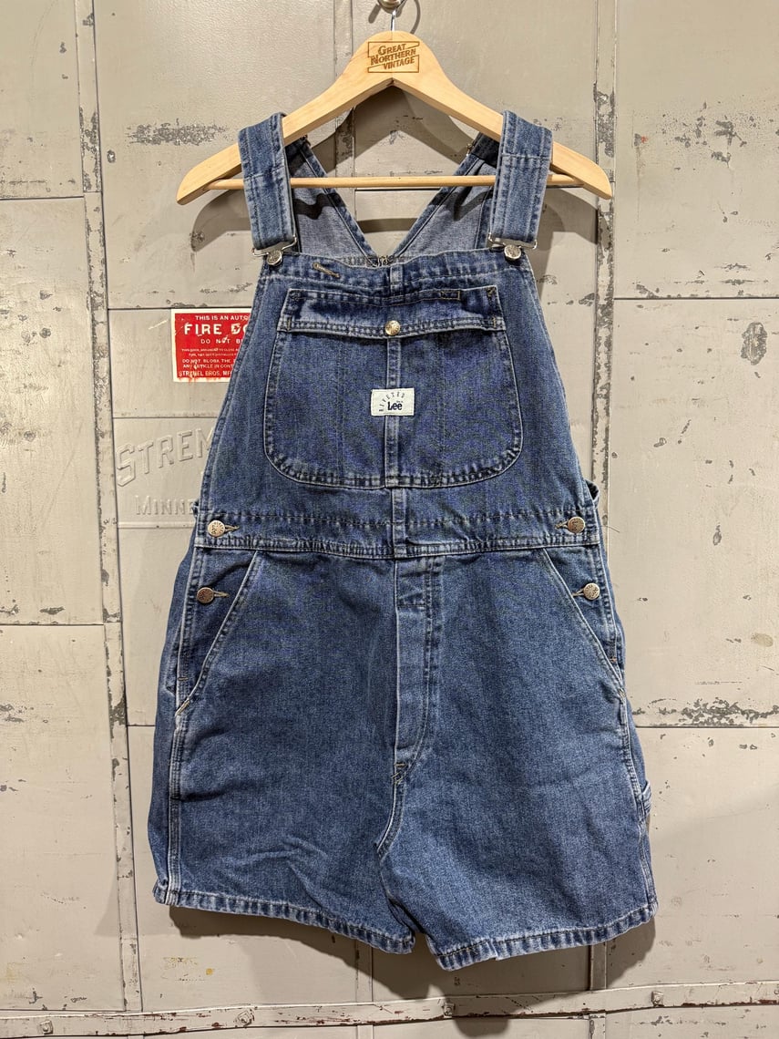Vintage Lee Denim Overalls Shorts Jorts jeans Riveted Denim