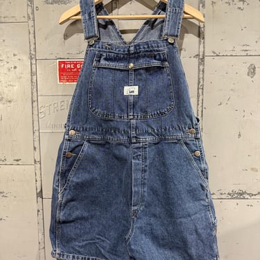 Vintage Lee Denim Overalls Shorts Jorts jeans Riveted Denim Shorts Carpenter style 