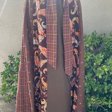 Vintage boho western long skirt paisley print browns Sz L by Carefree Fashions of Az 