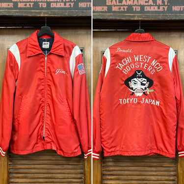 Vintage 1960’s Pirate Detail Souvenir Japan Bowling Jacket, 60’s Club Jacket, 60’s Jacket, 60’s Bowling Jacket, Vintage Clothing 