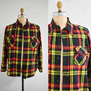 1970s Plaid Flannel Shirt 