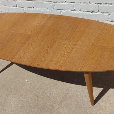 Mid Century Scandinavian Modern Oak Surfboard Coffee Table 