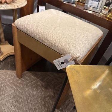 Newly upholstered 1930s sewing bench -as found