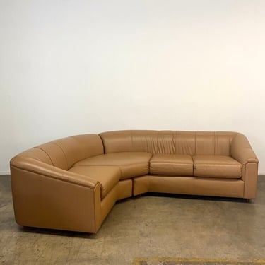 Vintage leather corner sofa 