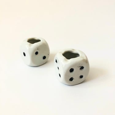 Vintage Dice Mini Ashtrays - Set of 2 