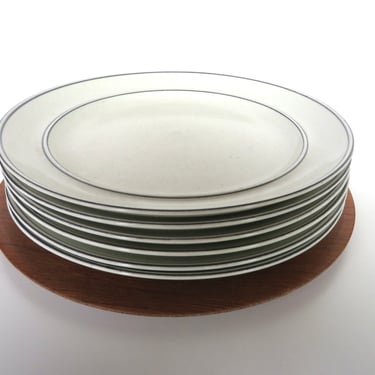 Stig Lindberg Birka Dinner Plates, Vintage Gustavsberg Sweden, 10 3/4" Contemporary Stoneware - 5 Available 