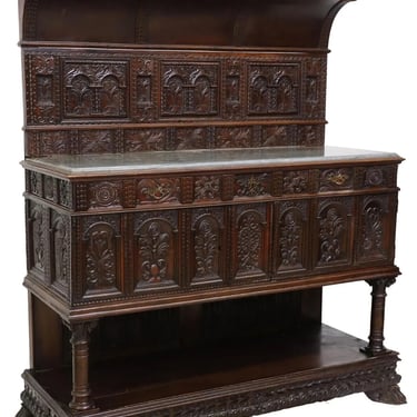 Antique Sideboard, Spanish, Renaissance Revival, Arcaded, Carved, Arcaded, 1800s