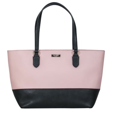Kate Spade - Dusty Pink &amp; Black &quot;Medium Dally&quot; Zippered Tote