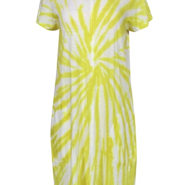 ATM - Yellow Tie-Dye Print T-Shirt Dress Sz L