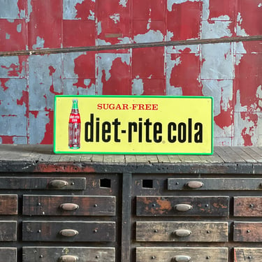 Vintage 1960s Sugar Free Diet Rite Cola Sign Soda Advertising Decor 