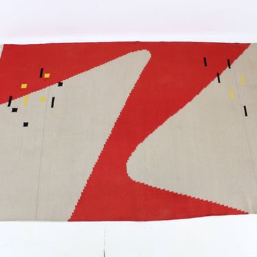 1960s Wool Abstract Rug, Czechoslovakia 