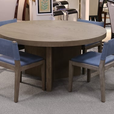 Restoration Hardware 60" Oak Dining Table &  Four Canvas Chairs