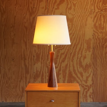 Turned Afromasia Hourglass Table Lamp 