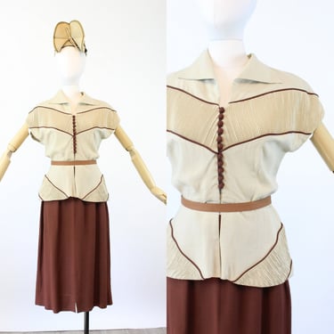 1940s SUMMER SUIT jacket and skirt small | new spring 
