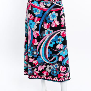Psychedelic Floral Velvet Skirt