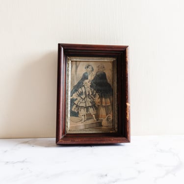 antique English petite framed print