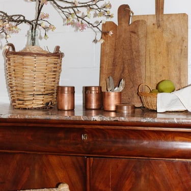 set of 3 vintage french copper canisters