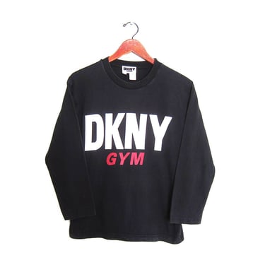 DNKY shirt / gym t shirt / 1990s DKNY Gym black long sleeve t shirt Medium 