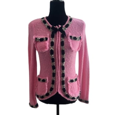 BERER Vintage Designer Pink Sweater, Pink Cardigan, Zip-Up Cardigan, Vintage Sweater, Designer Sweater, Designer Cardigan, Pink Sweater 