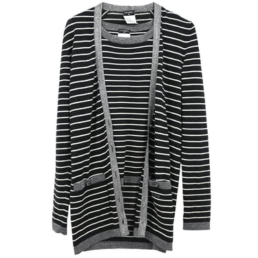 Chanel 2009 Ensemble Cardigan Sleeveless Top Black #34