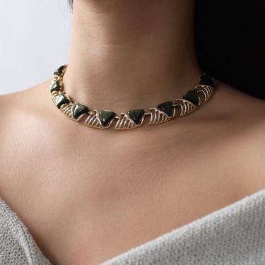 Mid Century Moss Green Choker