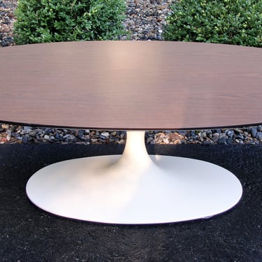 Mid Century Modern Oval Tulip Base Coffee Table 