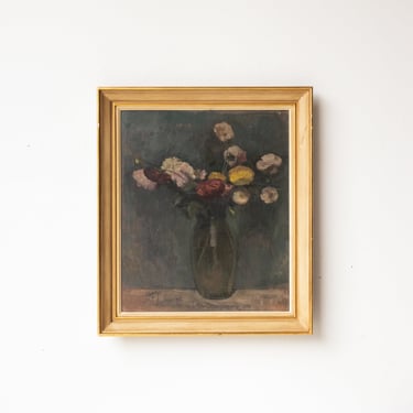 Les Pivoines Floral Still Life Oil Painting | Dated 1930