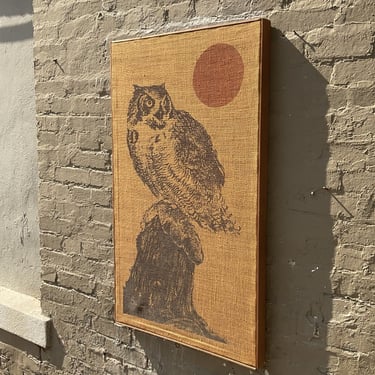 Owl Print on Burlap