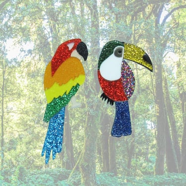 Bird Hair Clip Tropical Birds Barrette Toucan Parrot Rainforest Accessory 