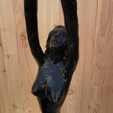 Vintage Mid Century Modern Nude Woman Sculpture in a Sitting Yoga Position