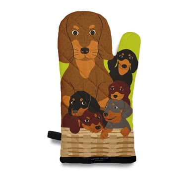 All Things Doxie &#8211; Dachshunds in the Basket Oven Mitt
