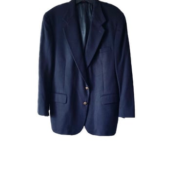 Briar Premier Edition Super 80s Vintage Blue with Gold Buttons Merino Wool Blazer 