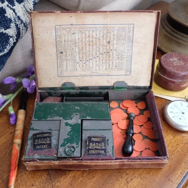 John Sheldon's Patent Pocket Escritoir Writing Set with Wax Seal, ca. 1850 