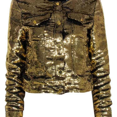 Dolce Cabo - Gold Sequin Button Jacket Sz S