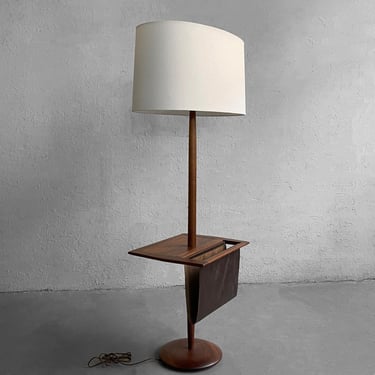 Mid Century Modern Floor Lamp Magazine Rack By Laurel