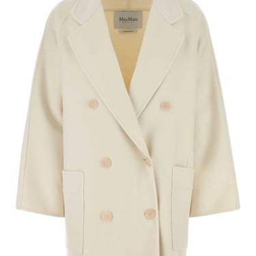 Max Mara Women Ivory Wool Blend Orma Coat