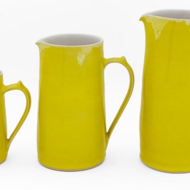 Rupert Spira Yellow Glazed Stoneware Pitchers, 3