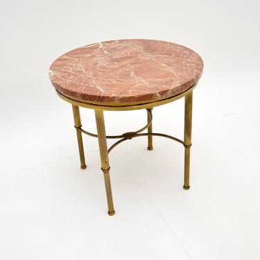 Vintage French Brass and Marble Coffee / Side Table