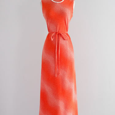 Vintage 1970's Tangerine Dream Jersey Maxi Gown by Leslie Fay / M/L