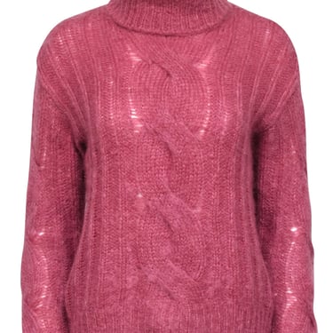 Max Mara - Pink Mohair Blend Turtleneck Sweater Sz XS