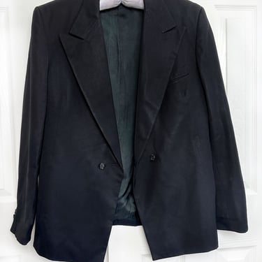 1960's CARNABY CAVERN Black Gabardine Men's Jacket Coat, Wide Lapels, 1940's Vintage London Boutique Sport Coat Suit Tux, Swinging 60's 
