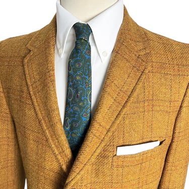 Vintage 1960s WOOL TWEED Sack Sport Coat ~ size 38 R ~ jacket / blazer ~ Preppy / Ivy Style / Trad ~ 