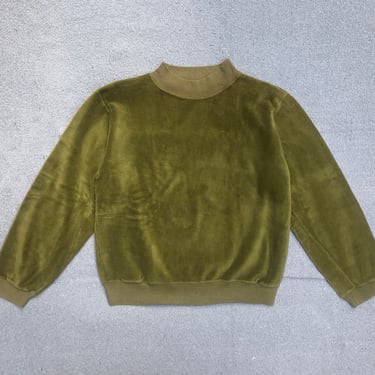 Vintage 1960s Mod Aldo Romano Green Velour Sweater Sweatshirt 