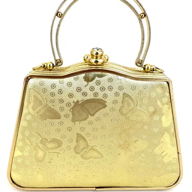 60s Gold Butterfly Jacquard Evening Bag
