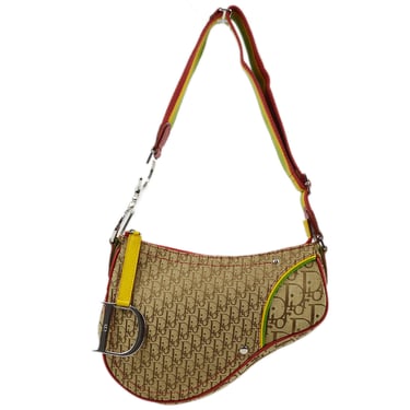 Christian Dior 2004 Rasta-Color Trotter Saddle Shoulder Bag