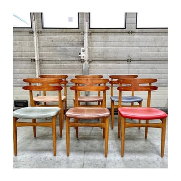 Johannes Andersen for Bramin Set of 6 Dining Chairs Danish Mid Century Modern 
