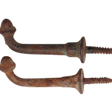 Pair of Cast Iron Acorn Hooks
