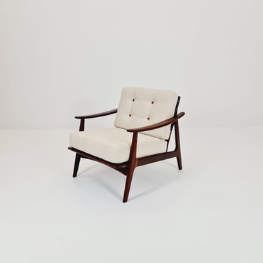 Mid Century Solid  teak lounge chair/ Easy chair by Songal Denmark , 1960s 