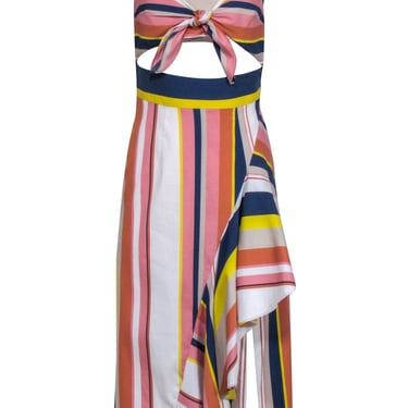 Tanya Taylor - Navy Multicolored Striped Midi Dress Sz 0